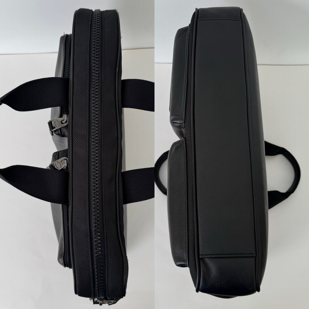 Coach Rider Briefcase Leather Nylon Business Travel Laptop Bag Black 6705 - Picture 9 of 16